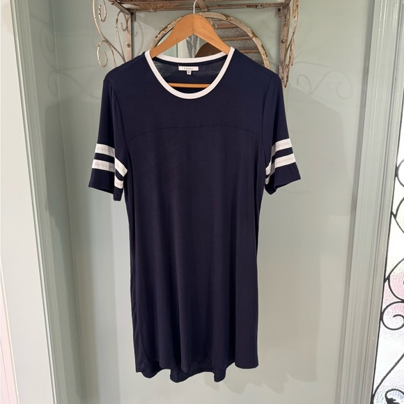 Z Supply Blue and White Raglan Mini Dress - Picture 1 of 10